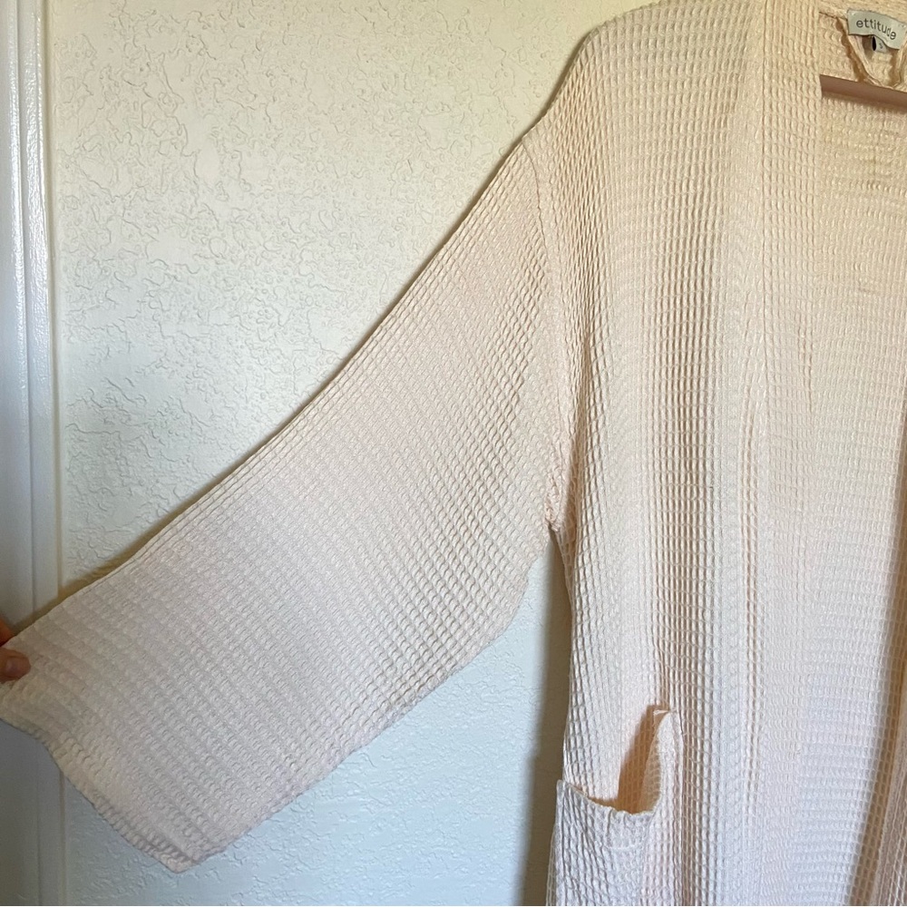 Ettitude Waffle Bamboo Cream Robe - Picture 6 of 11